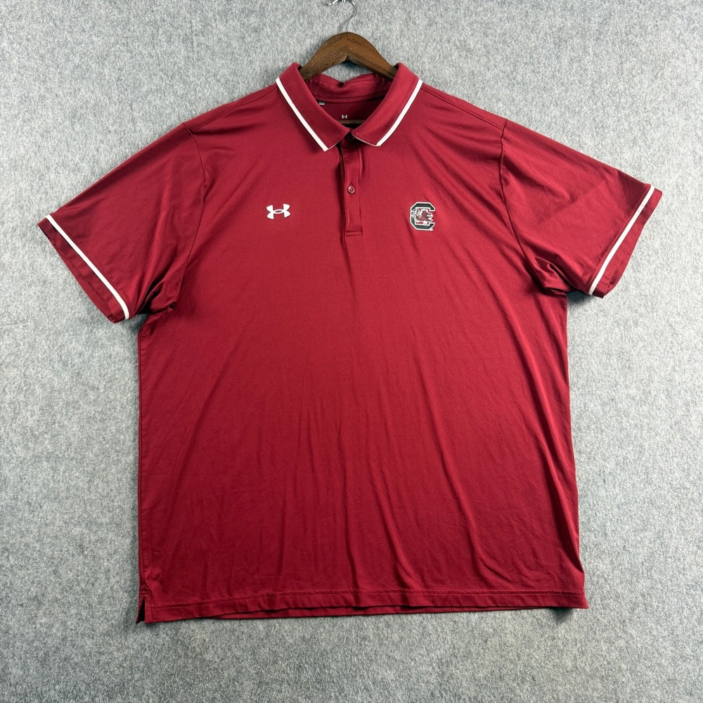 Under Armour South Carolina Gamecocks Polo Men's 3XL Garnet Loose Fit Stretch